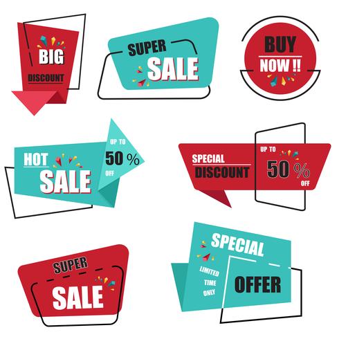 Modern Origami Sale Label Collection  vector