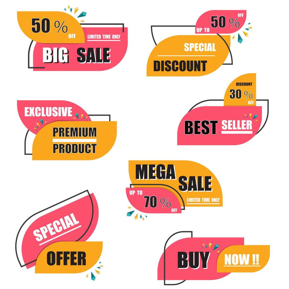 Modern Origami Sale Label and Tags Collection vector
