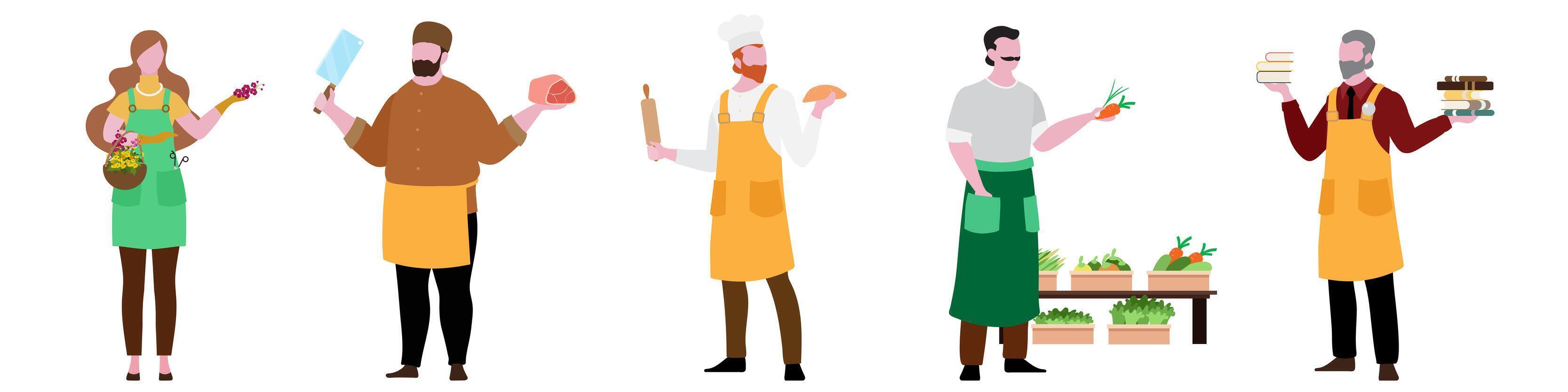 Flat Character of Careers set vector