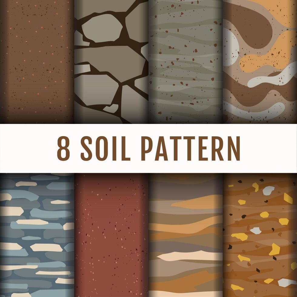 8 Soil Horizon pattern background set collection vector
