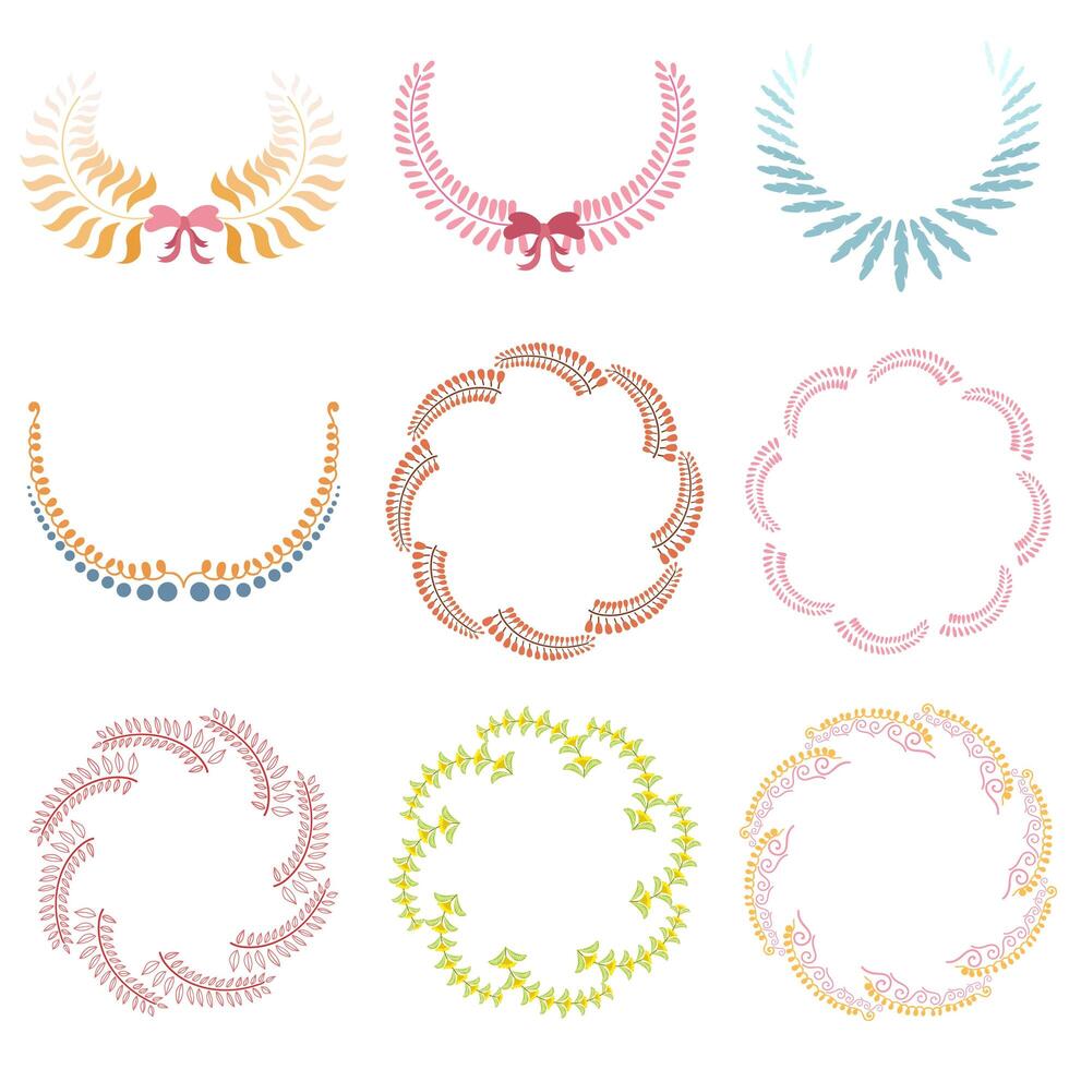 Set Of line art Decorative Elements. Vector