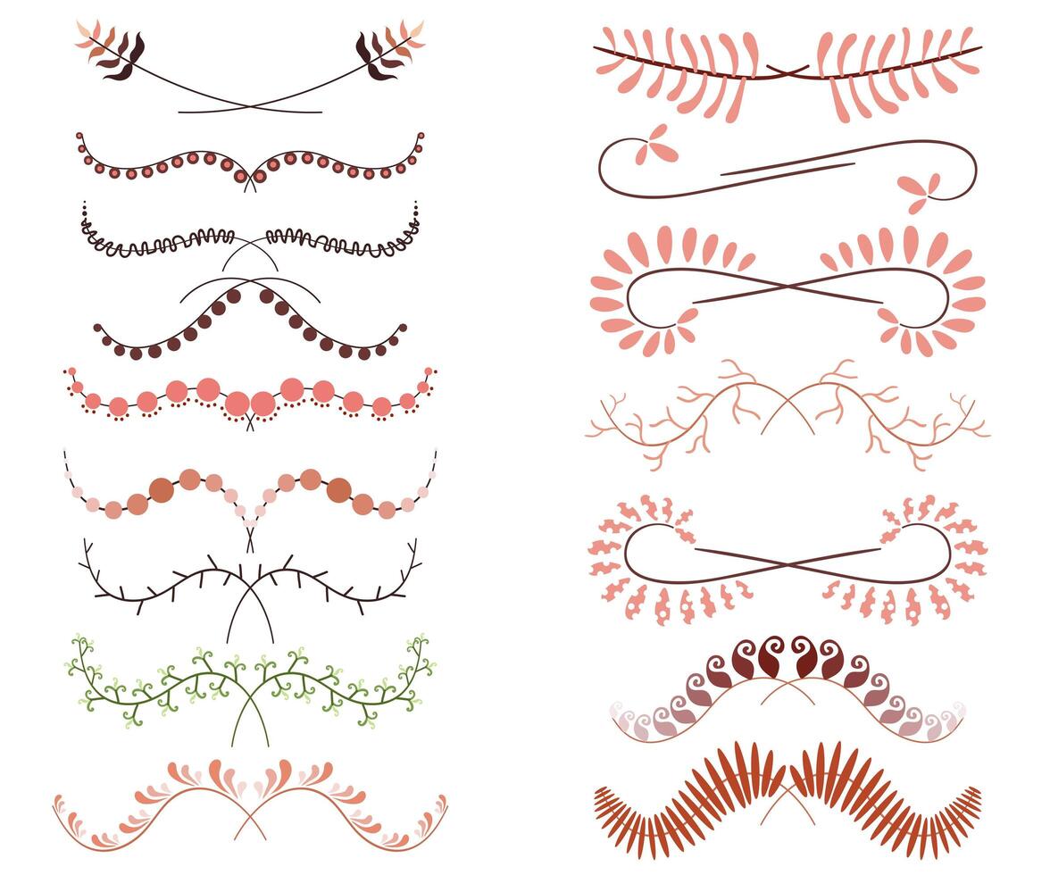Set Of line art Decorative Elements. Vector