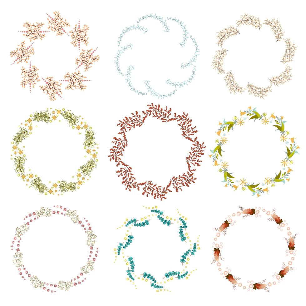 Set Of line art Decorative Elements. Vector