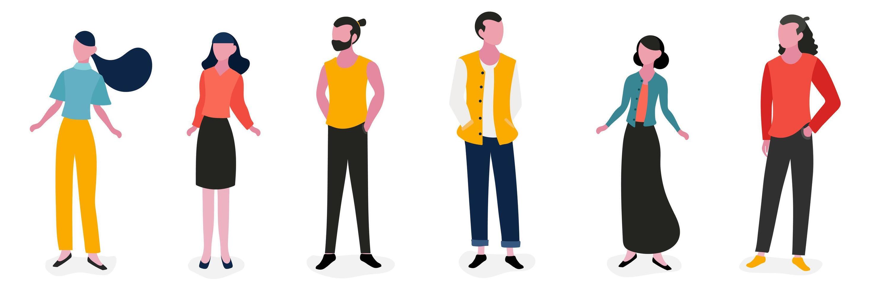 Lifestyle People Character Illustration Set vector