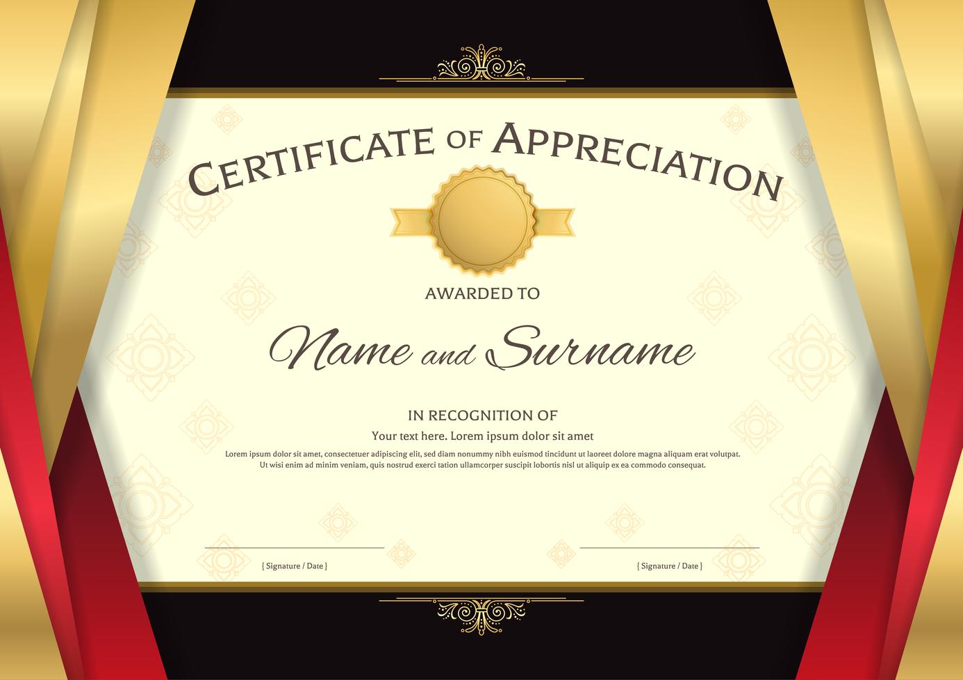Luxury Certificate Template With Elegant Border Frame Diploma Desig ...