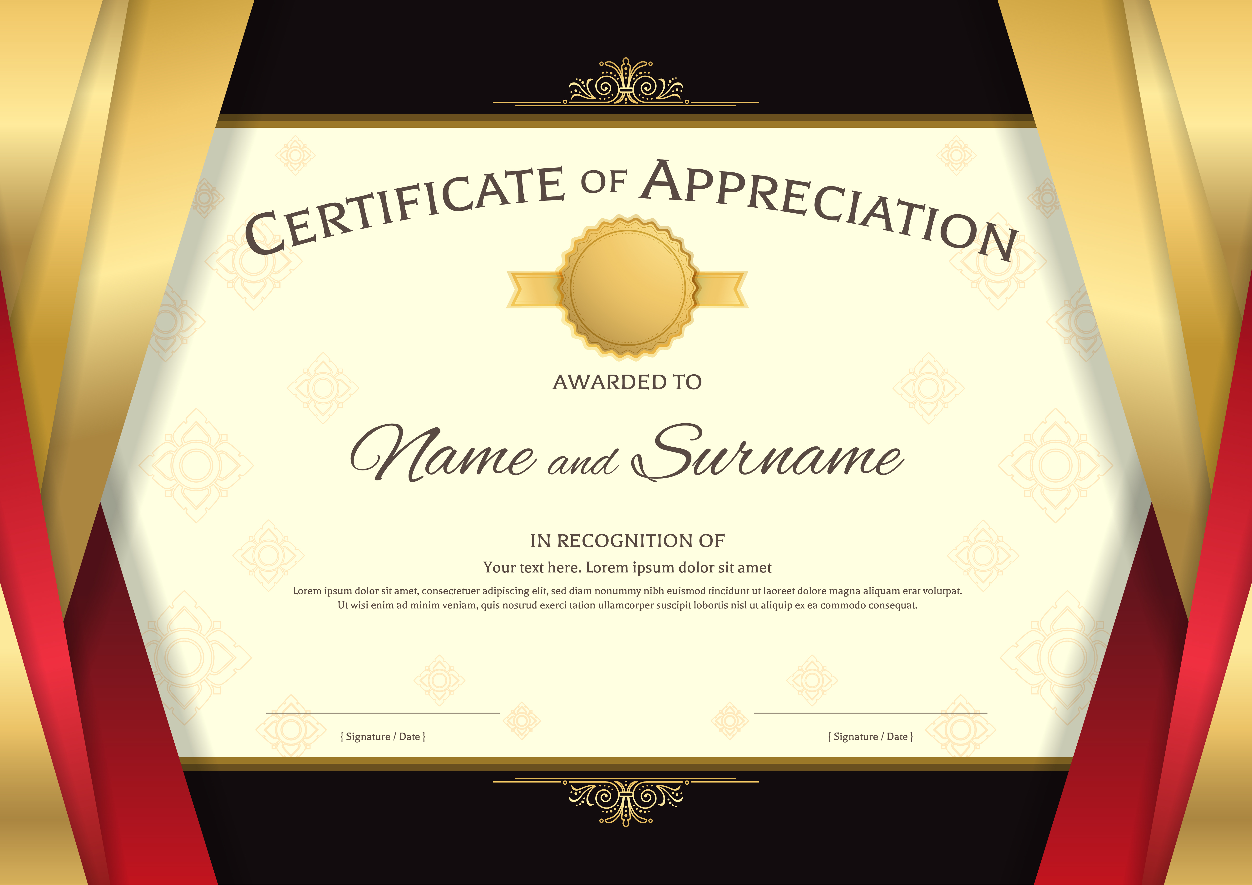 Luxury Certificate Template With Elegant Border Frame Diploma Design Images