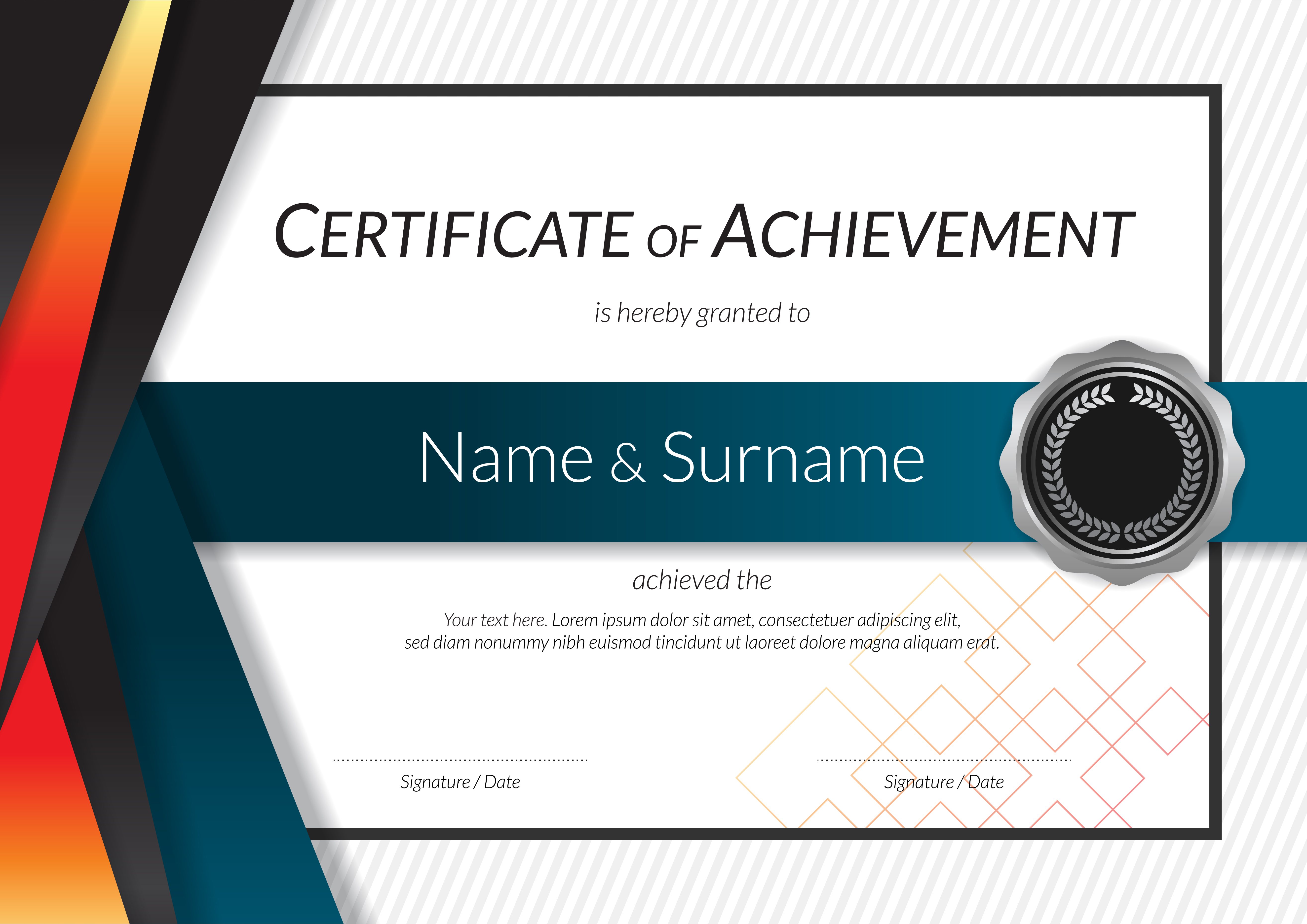luxury certificate template with elegant border frame award certificate paper
