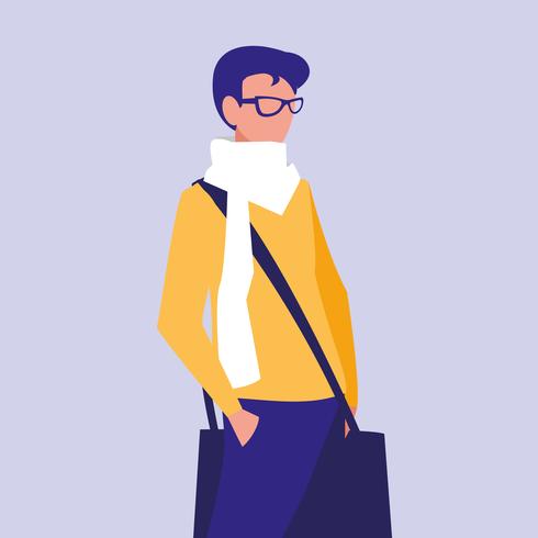 masculine professional model character vector