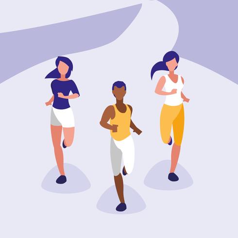 people athlete running avatar character vector