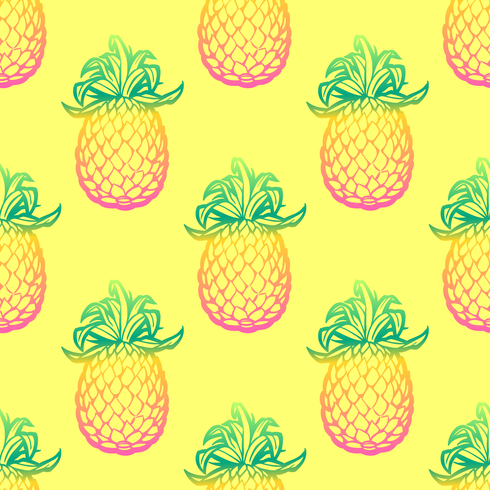 Seamless Pattern With Pineapples Vector