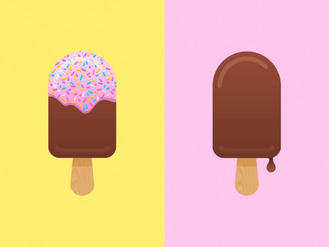 Chocolate Ice Cream Sticks Vector