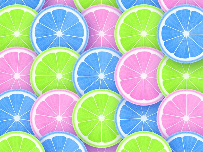 Fondo de rodajas de cítricos estilo Pop Color vector