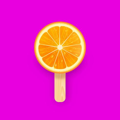 Creative Orange Slice Popsicle vector