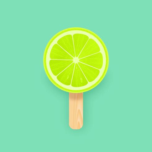 Creative Lime Slice Popsicle vector