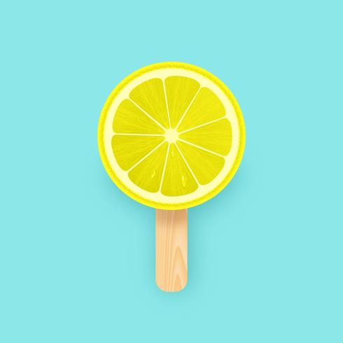 Creative Lemon Slice Popsicle vector