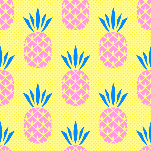 Summer Pineapple Seamless Pattern vector