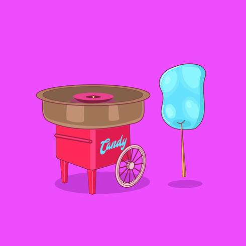 Cotton Candy Machine on a Cart vector