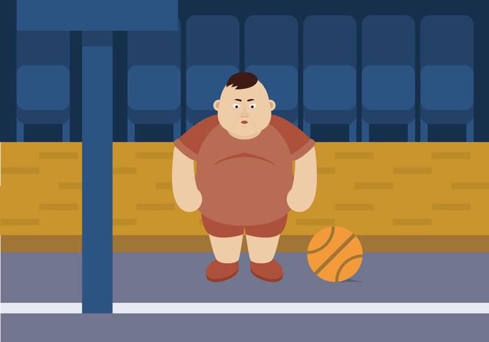 Jugador de baloncesto gordo vector