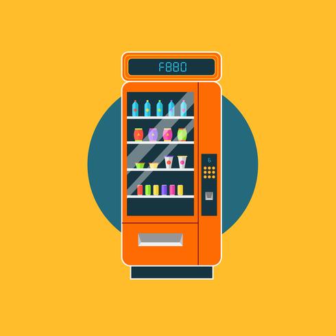 Modern Vending Machine with Snacks and Drinks vector