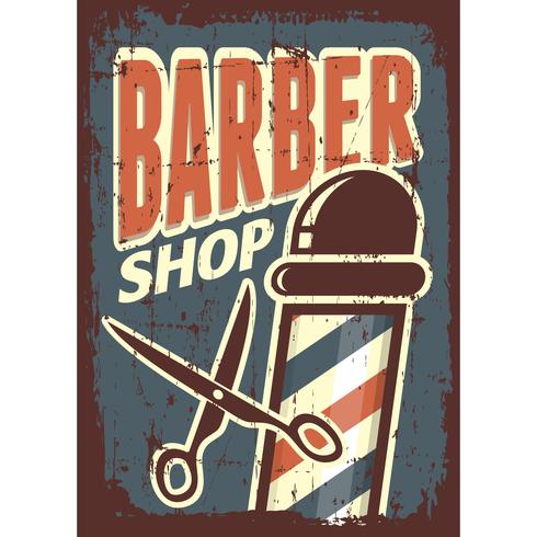 Barber Shop Sign con tijeras vector