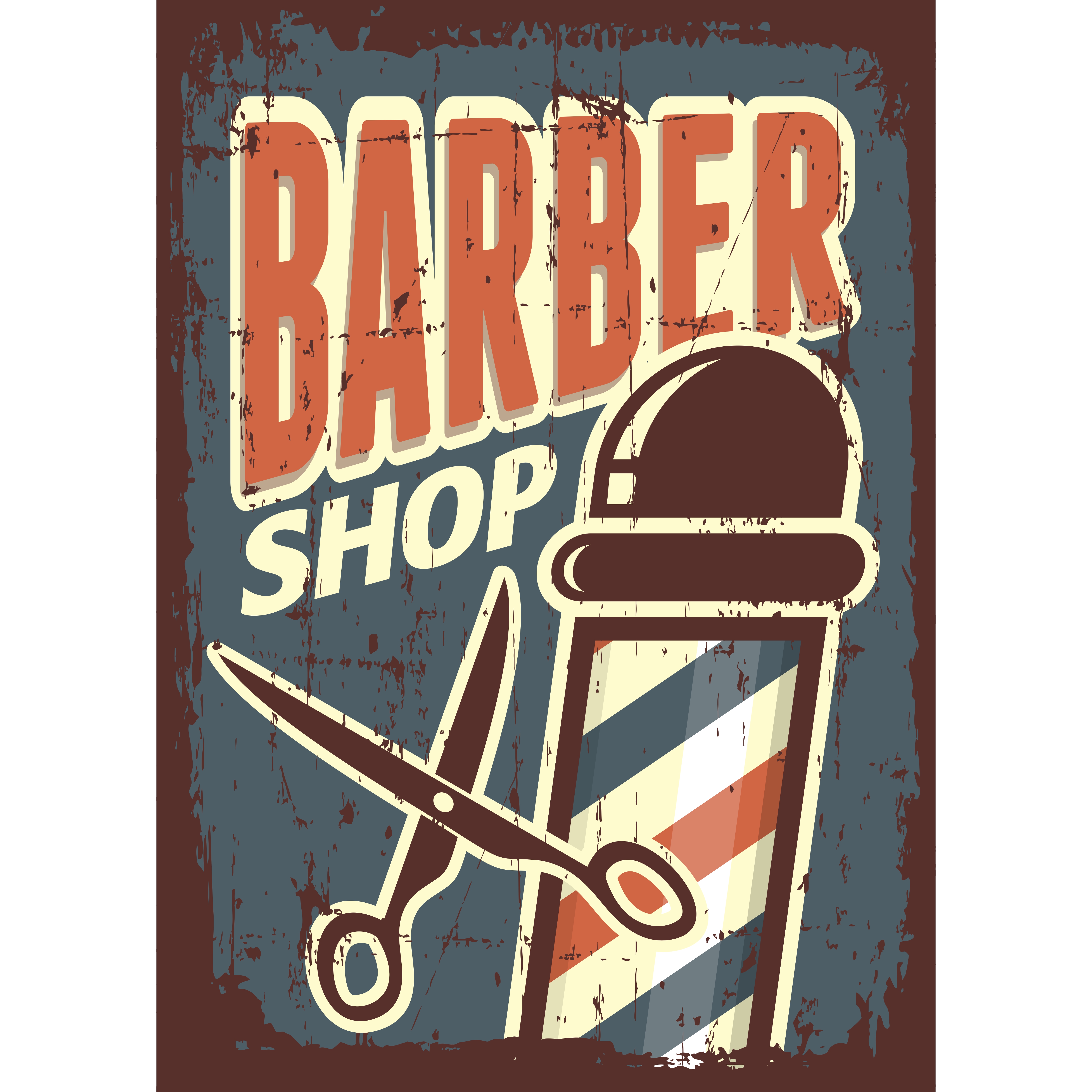 Barber Shop Sign With Scissors 661717 Vector Art at Vecteezy