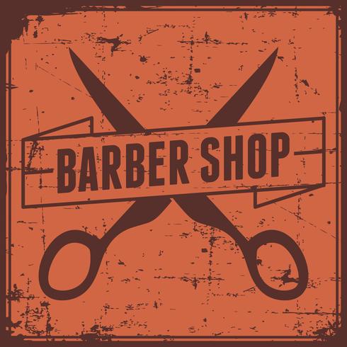 Orange Barber Shop Sign  vector