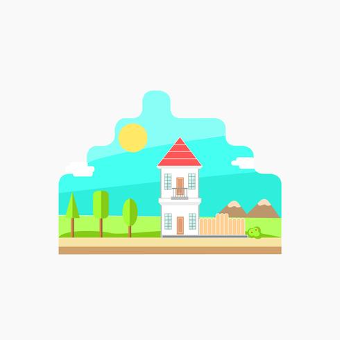 Small House in a Natural Background vector