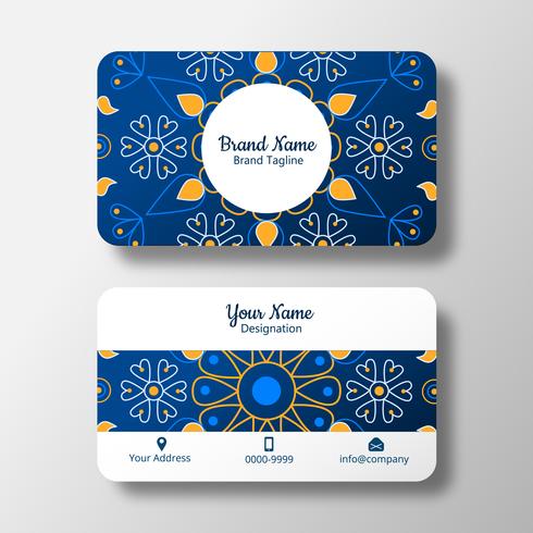 Floral Abstract Mandala Business Card vector