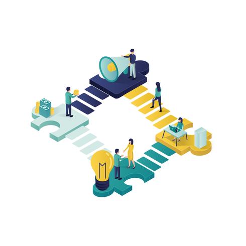 teamwork concept isometric illustration vector