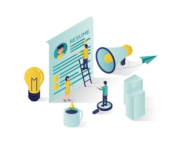 searching for candidate isometric illustration vector