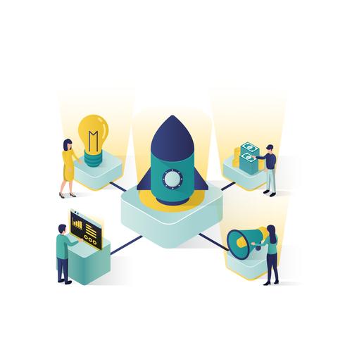 teamwork concept isometric illustration vector