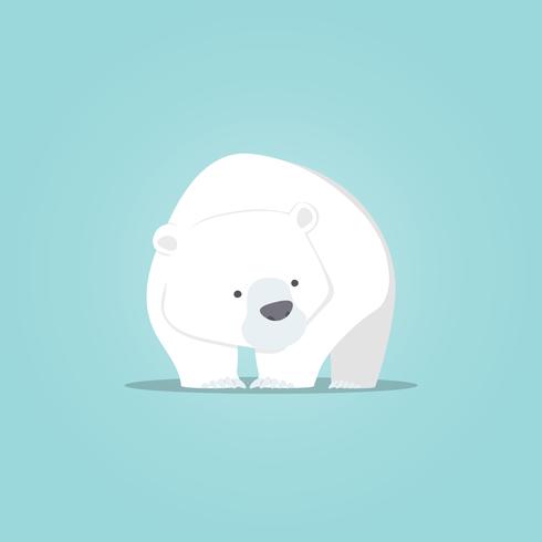 Dibujos animados lindo oso polar, diseño de personaje lindo oso polar vector