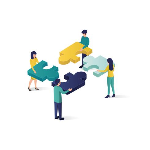 teamwork concept isometric illustration vector