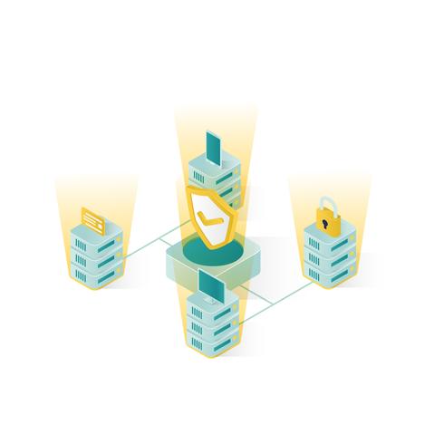 Ilustración de seguridad de datos isométricos vector