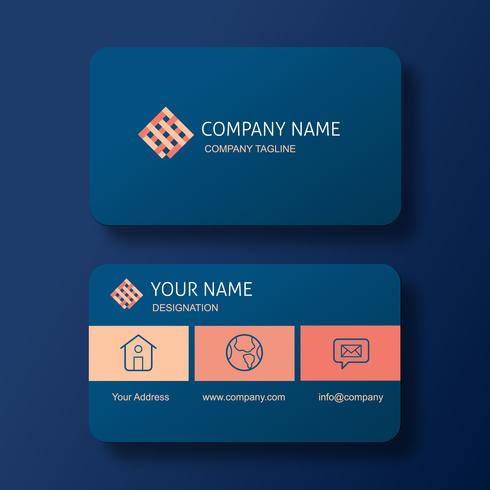 Modern Elegant Business Card with Square Abstract Logo vector