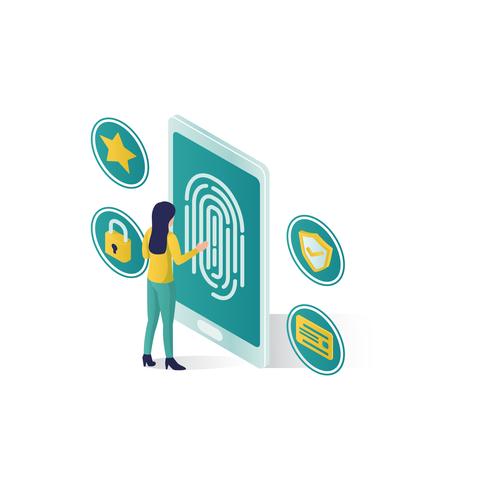 isometric data security illustration vector