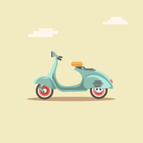 Scooter de estilo retro clásico vector