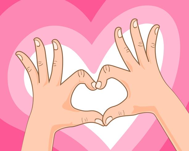 hand making heart sign vector