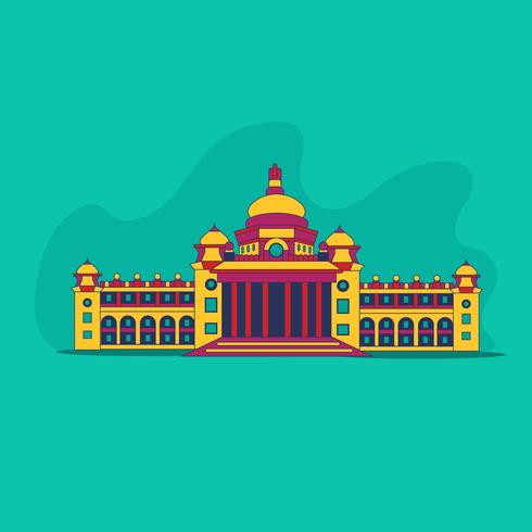 Abstract Colored Historic Monument Building vector