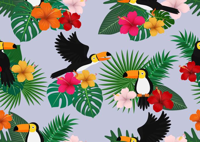 Patrón Floral Tropical vector