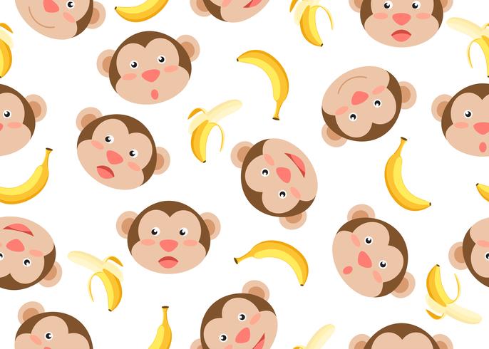 Monkeys Bananas Pattern  vector