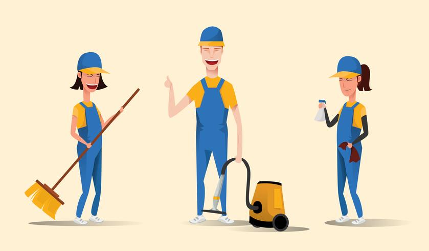 Cleaning service staff  vector