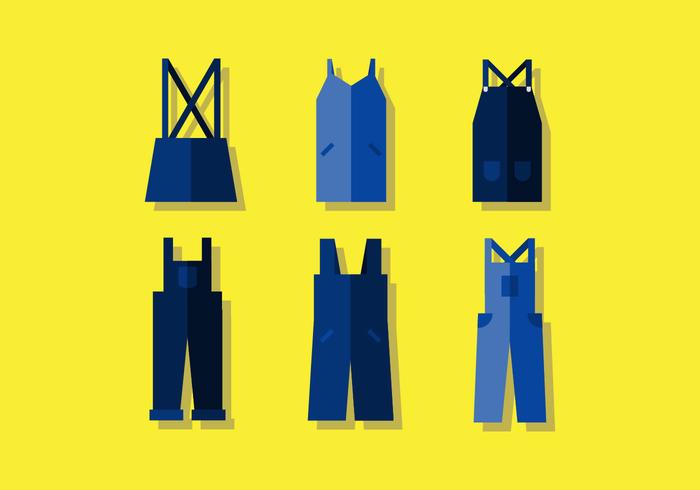 Set of Overalls vector