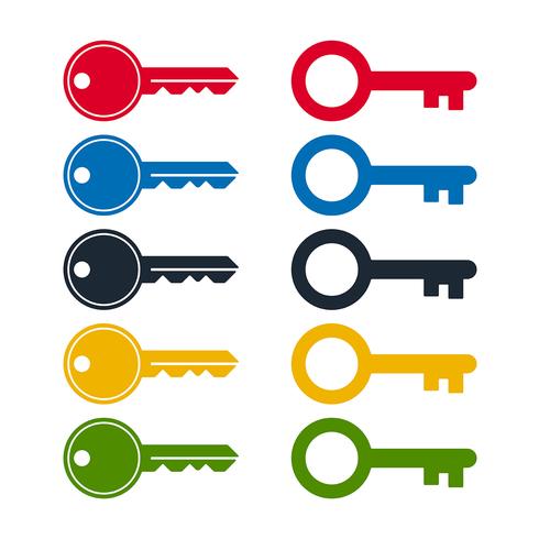 Key icon set vector