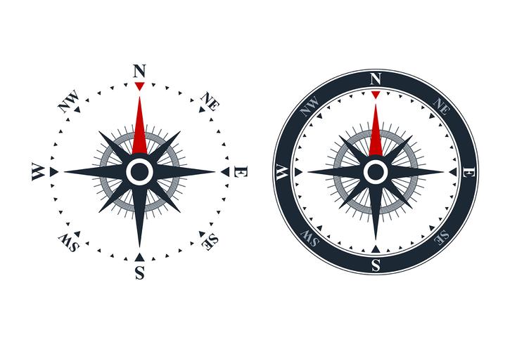 Compass rose icons vector