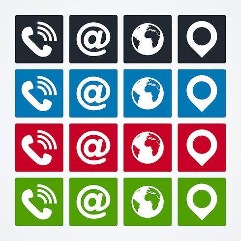 Contact icons set vector