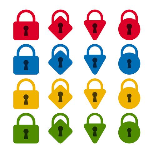 Lock icon set vector