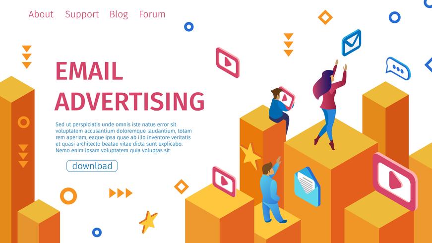 Banner Email Advertising Flat vector