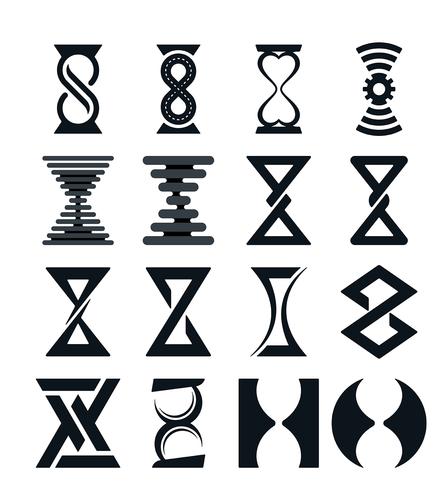 Abstract hourglass icon set vector