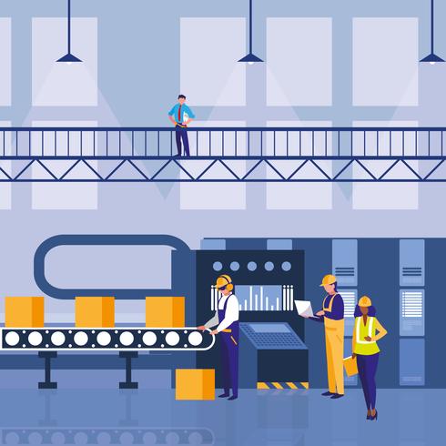 factory scene vector